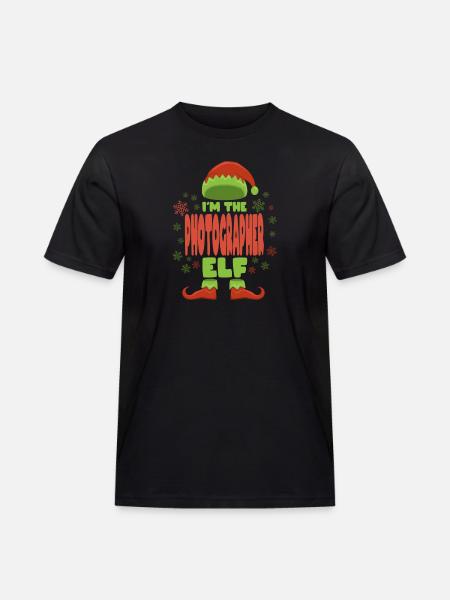 Fotograf Weihnachtself - Männer Workwear T-Shirt - Schwarz