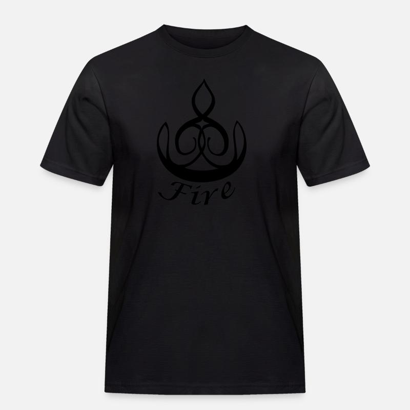 Das Element Feuer - Männer Workwear T-Shirt - Schwarz
