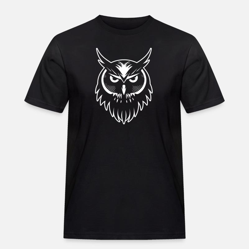 Eule Eulen Vogel Vögel - Männer Workwear T-Shirt - Schwarz