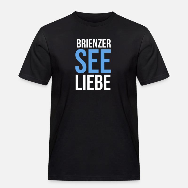 Brienzersee-Liebe - Männer Workwear T-Shirt - Schwarz