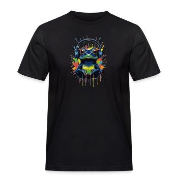 Frog Headset - Männer Workwear T-Shirt - Schwarz - Vorne - AI Model Male 178 light (178cm)