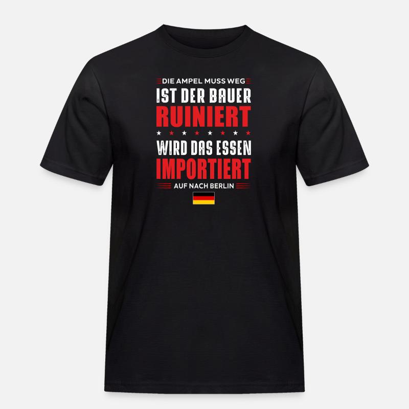 Ist der Bauer ruiniert - Männer Workwear T-Shirt - Schwarz