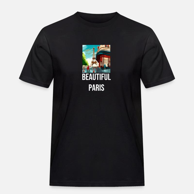 Beautiful Paris - das wunderschöne Paris - Männer Workwear T-Shirt - Schwarz