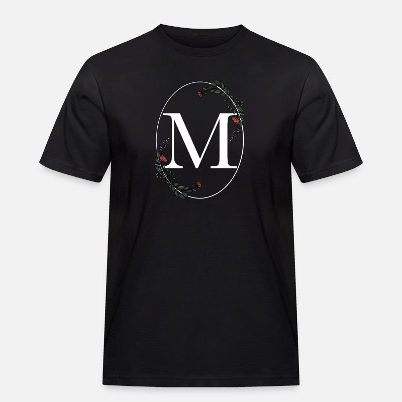 Buchstabe M - Männer Workwear T-Shirt - Schwarz