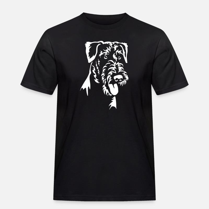 Airedale Terrier Kopf "Black Edition" - Männer Workwear T-Shirt - Schwarz