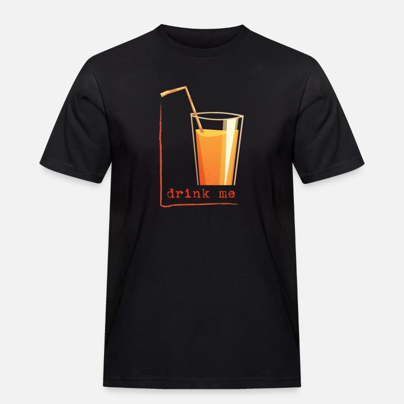 drink me in a frame - Männer Workwear T-Shirt - Schwarz