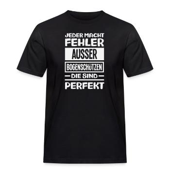 Ich gehe Bogenschießen - Männer Workwear T-Shirt - Schwarz - Vorne - AI Model Male 178 light (178cm)