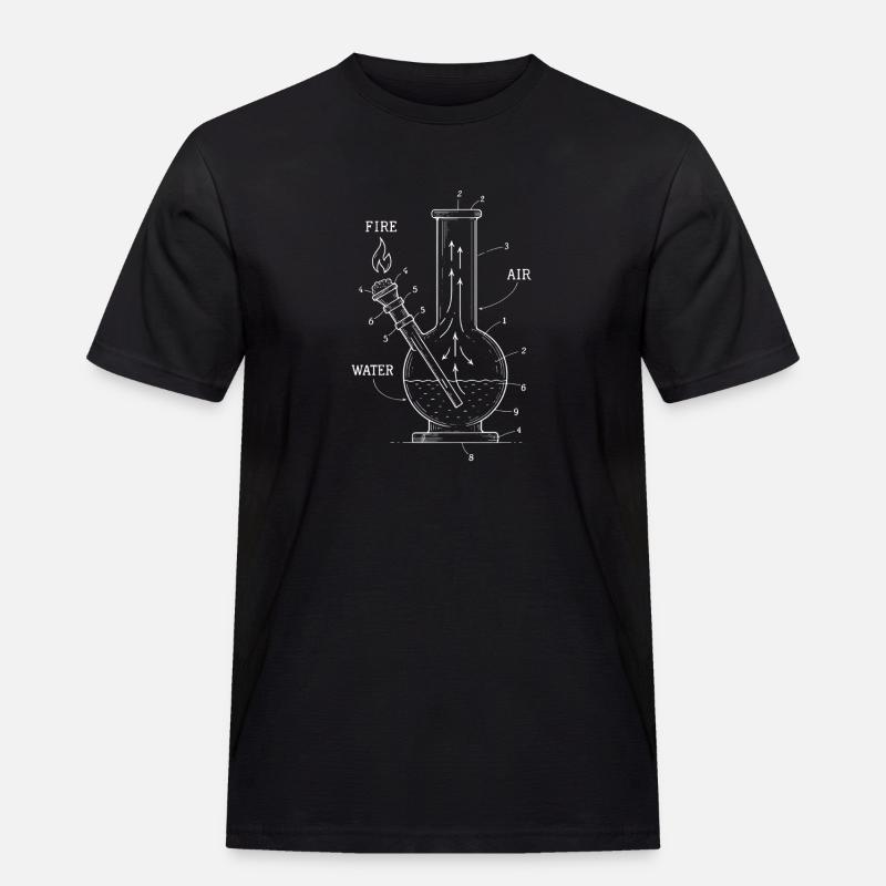 Blueprint-Technik Bong – Kunst-Cannabis - Männer Workwear T-Shirt - Schwarz