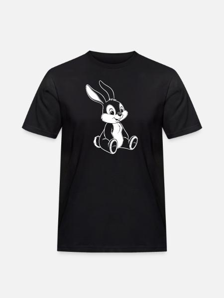Lustiger Hase Süße Bunny Illustration - Männer Workwear T-Shirt - Schwarz