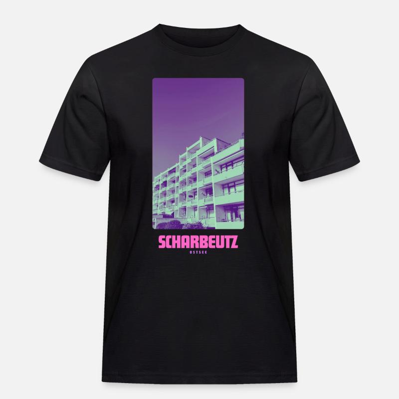 Scharbeutz Ostsee - Männer Workwear T-Shirt - Schwarz