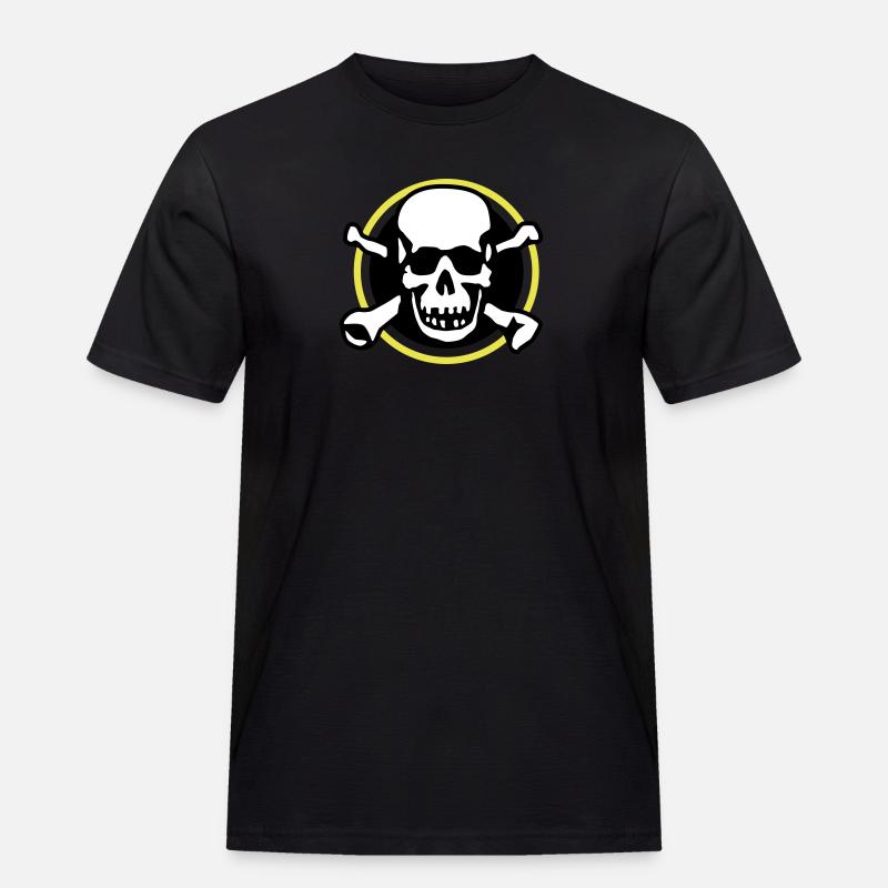 skull_circle_072011_a_3c - Männer Workwear T-Shirt - Schwarz