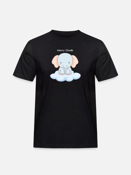 Heavy Clouds - Männer Workwear T-Shirt - Schwarz
