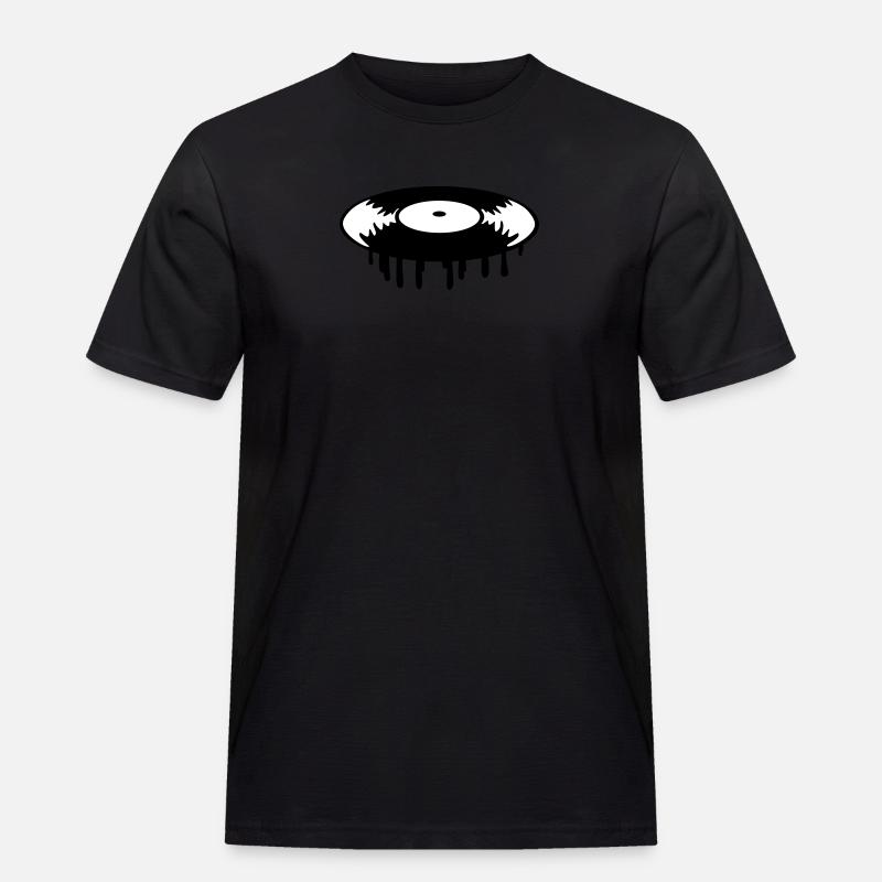 Schallplatte - Männer Workwear T-Shirt - Schwarz