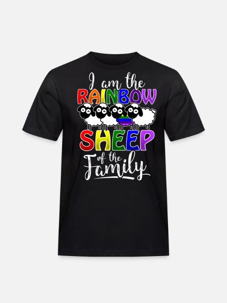Rainbow Sheep - Gay Pride - Men's Workwear T-Shirt - black