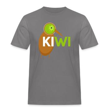 kiwi - Men's Workwear T-Shirt - grey - Front - AI Model Male 185 dark (185cm)
