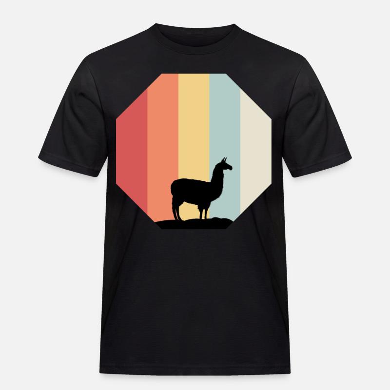 Alpaka - Männer Workwear T-Shirt - Schwarz