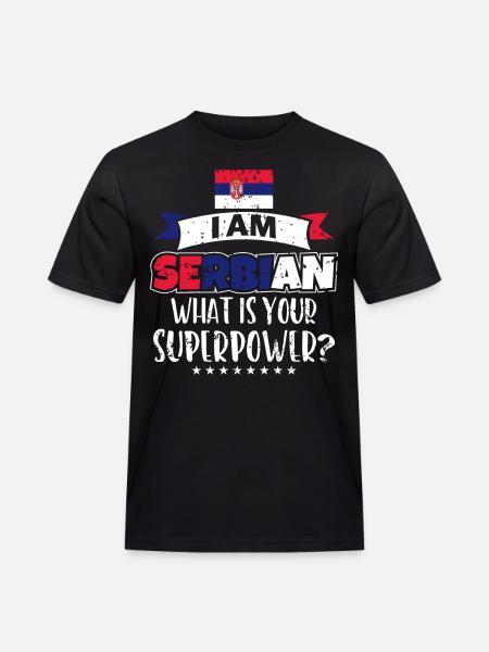 Serbien - Männer Workwear T-Shirt - Schwarz