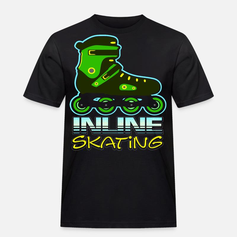 Inline skating - Männer Workwear T-Shirt - Schwarz