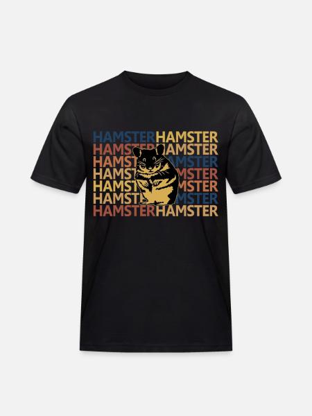 Hamster - Männer Workwear T-Shirt - Schwarz