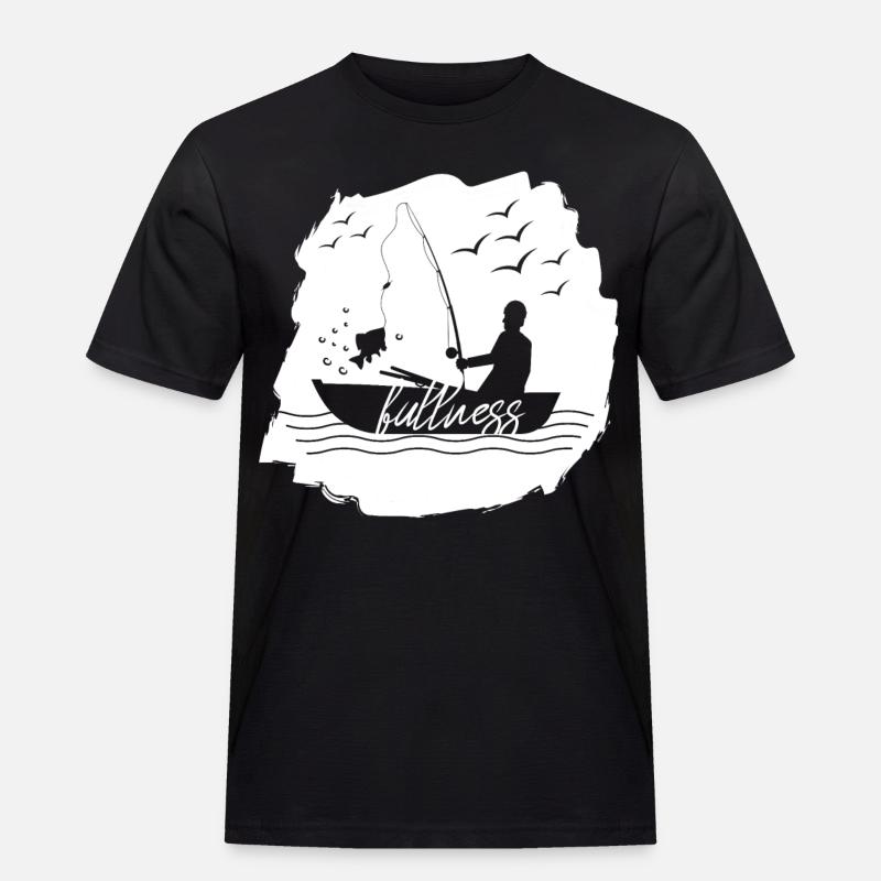 Fischer Angler - Männer Workwear T-Shirt - Schwarz