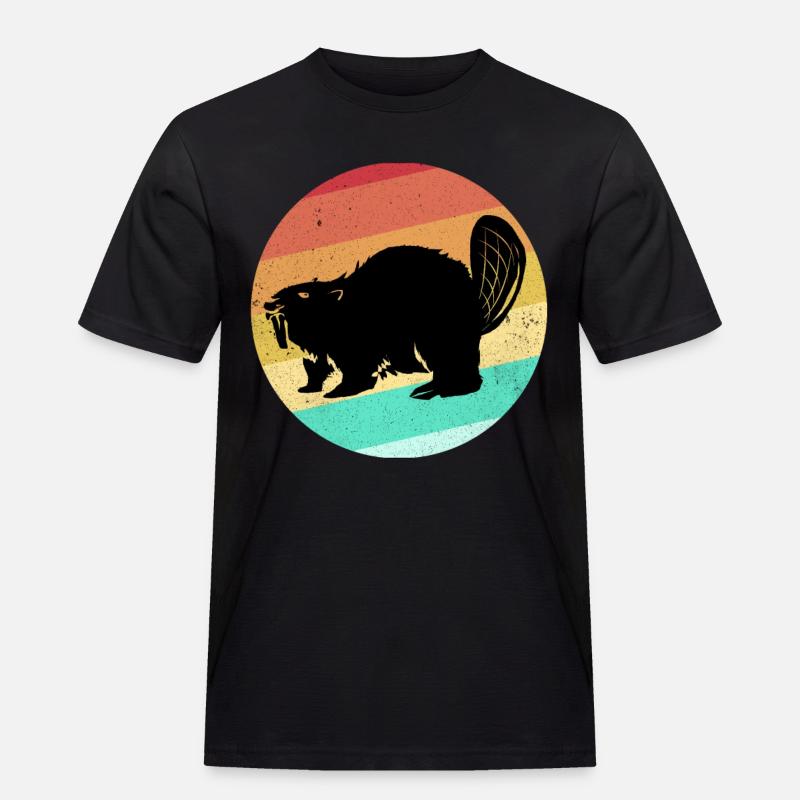 Biber - Männer Workwear T-Shirt - Schwarz