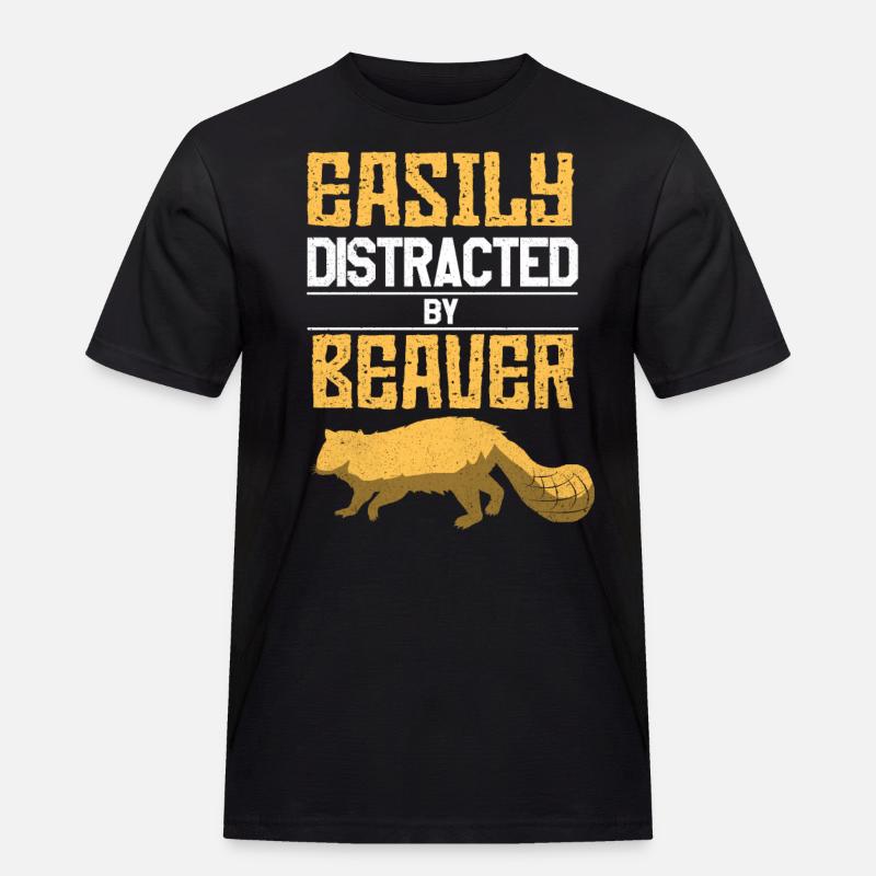 Biber - Männer Workwear T-Shirt - Schwarz