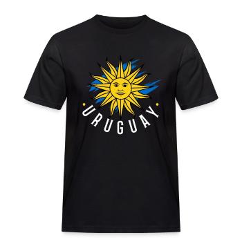 Uruguay - Männer Workwear T-Shirt - Schwarz - Vorne - AI Model Male 178 light (178cm)