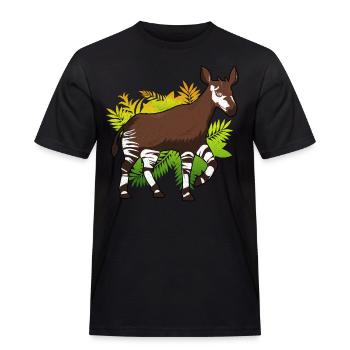 Okapi - Men's Workwear T-Shirt - black - Front - AI Model Male 178 light (178cm)