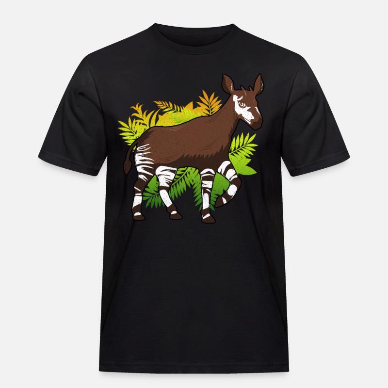 Okapi - Männer Workwear T-Shirt - Schwarz