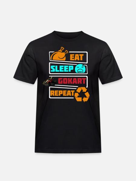 Spis Sleep Go Kart Go-kart Gentag Cart Racing Kids - Herre Workwear T-Shirt - sort