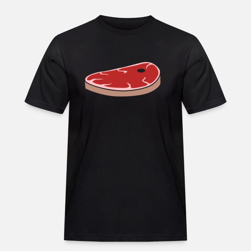 Steak Fleischbrocken Grillfleisch - Männer Workwear T-Shirt - Schwarz