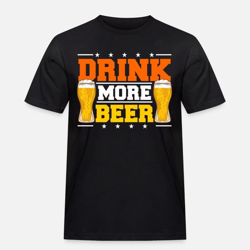 Bier Trinker Alkoholiker - Männer Workwear T-Shirt - Schwarz