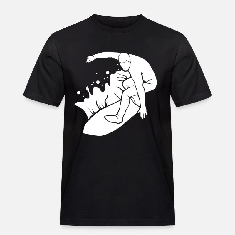 Surfer Surfen - Männer Workwear T-Shirt - Schwarz
