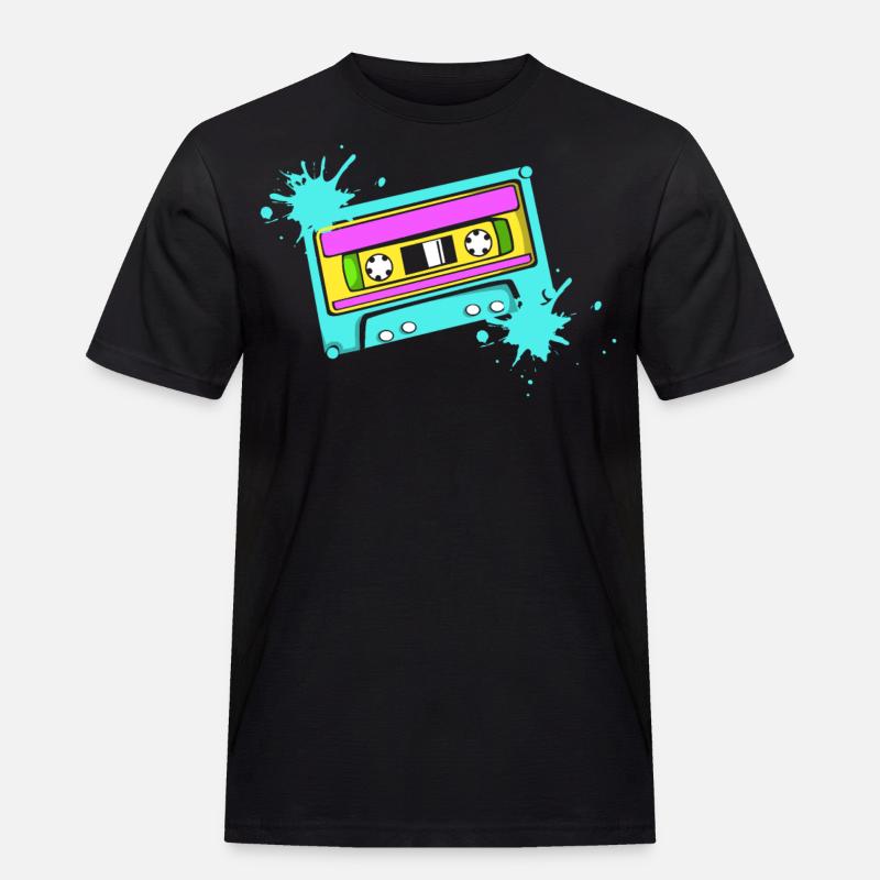 Kassette - Männer Workwear T-Shirt - Schwarz
