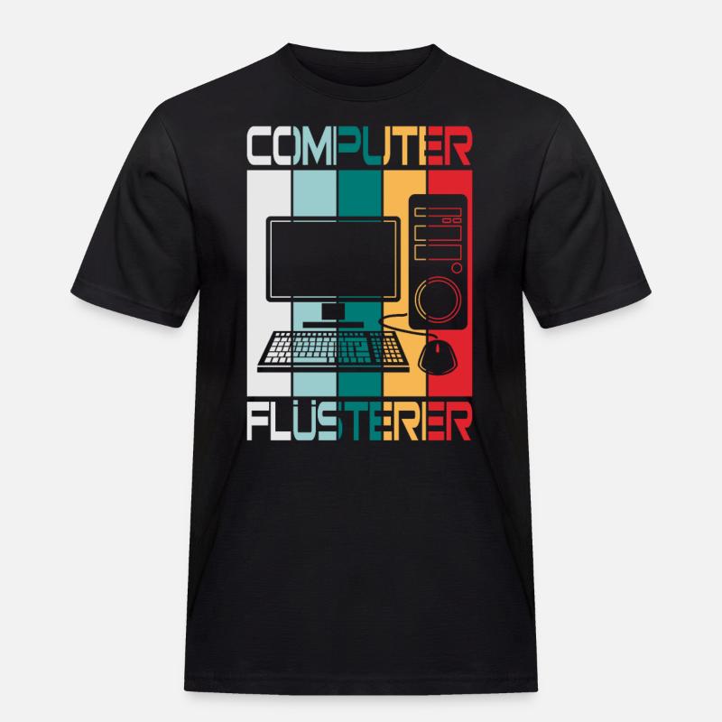 Computer Flüsterer - Männer Workwear T-Shirt - Schwarz