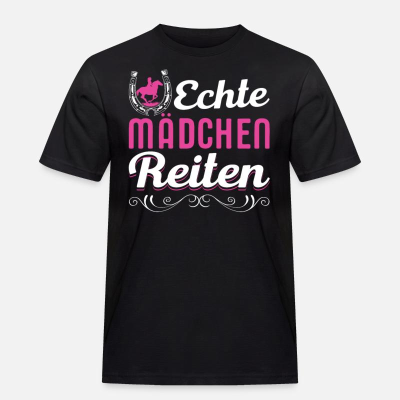 Echte Mädchen reiten - Männer Workwear T-Shirt - Schwarz