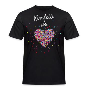 Konfetti im Herzen - Männer Workwear T-Shirt - Schwarz - Vorne - AI Model Male 178 light (178cm)