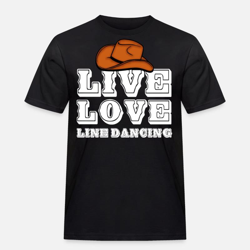 Linedance, Line dancing Musik - Männer Workwear T-Shirt - Schwarz