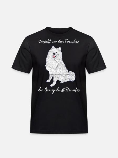 Samojede Hund - Männer Workwear T-Shirt - Schwarz