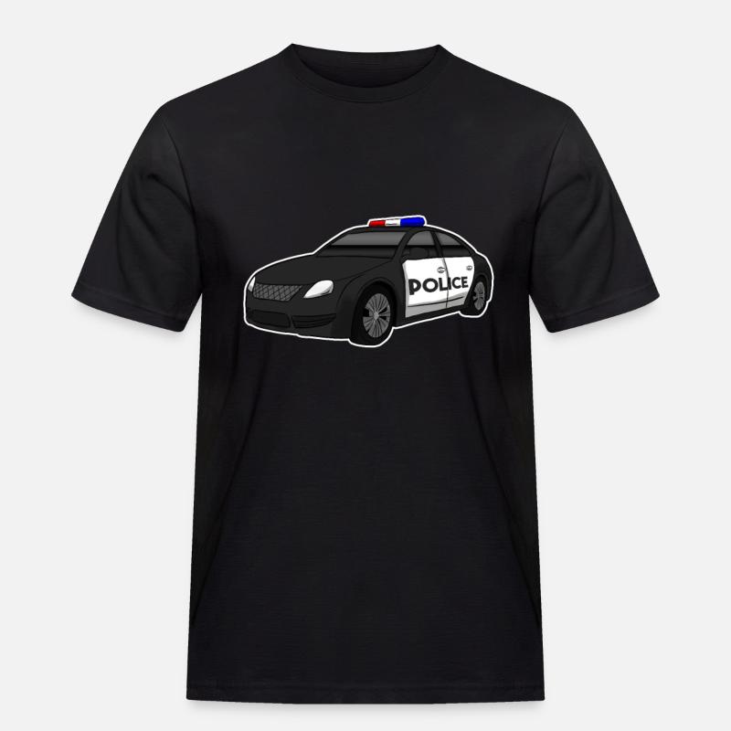 Polizeiauto - Männer Workwear T-Shirt - Schwarz