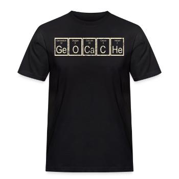 geocaching - Männer Workwear T-Shirt - Schwarz - Vorne - AI Model Male 178 light (178cm)
