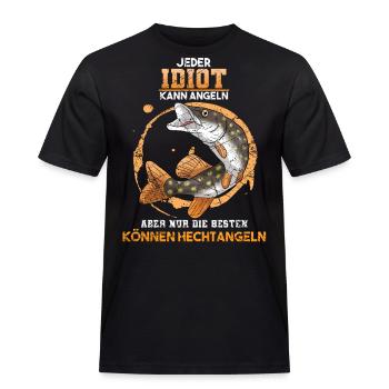 Hechtangeln Hecht Angeln Angler Hechtangler Spruch - Männer Workwear T-Shirt - Schwarz - Vorne - AI Model Male 178 light (178cm)