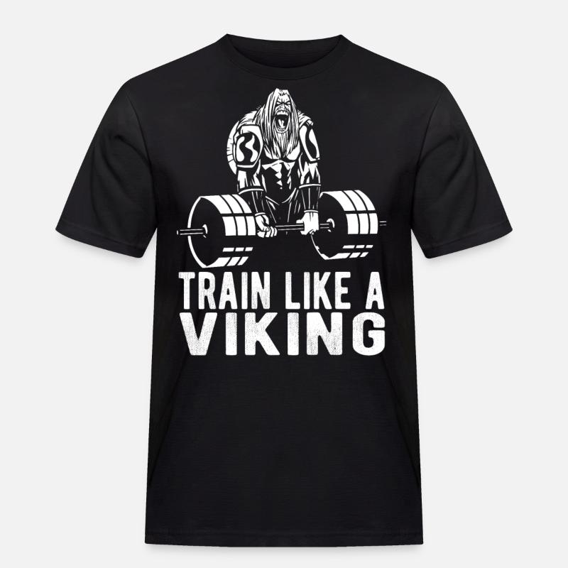 Bodybuilder Wikinger - Männer Workwear T-Shirt - Schwarz