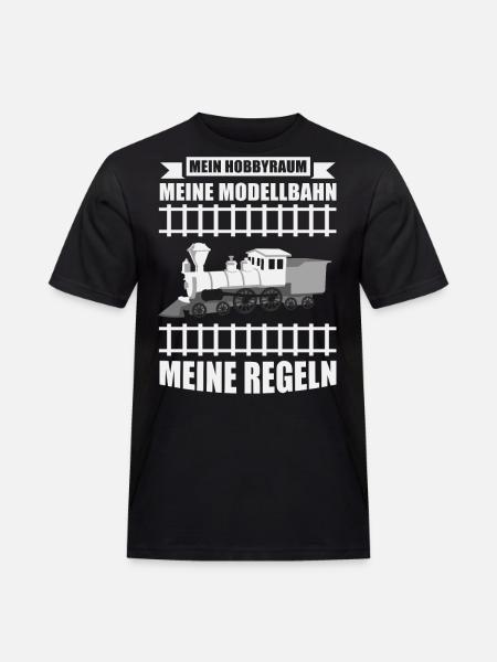 Meine Modellbahn Modellbahner Modellbau - Männer Workwear T-Shirt - Schwarz