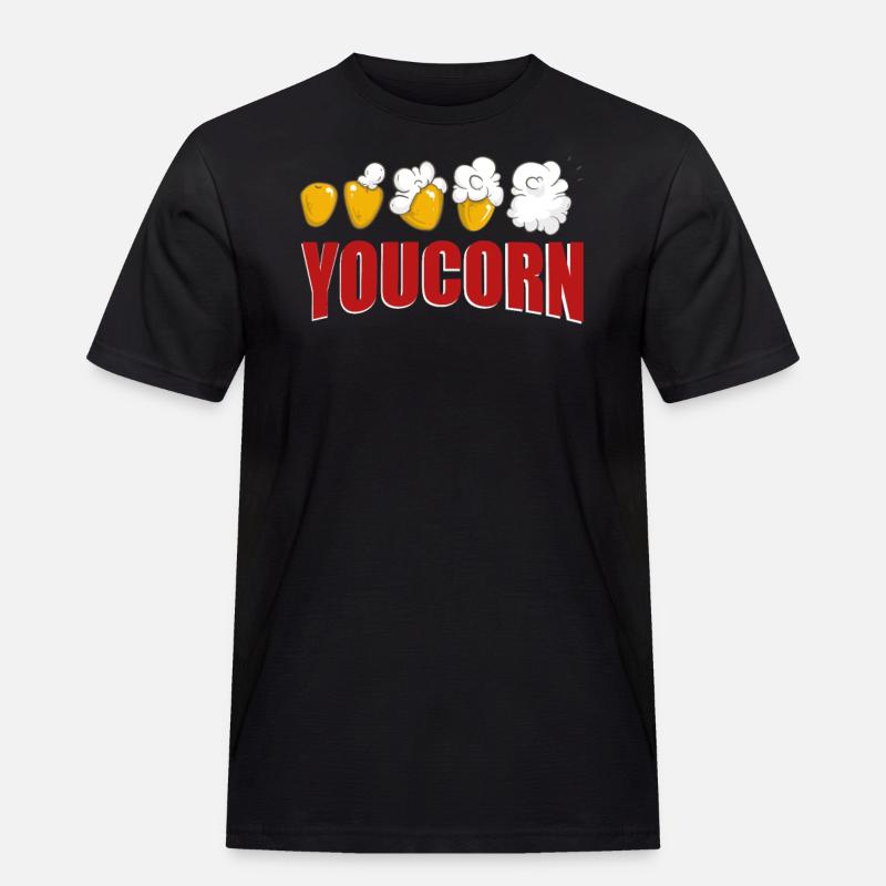 Popcorn Spruch - Männer Workwear T-Shirt - Schwarz