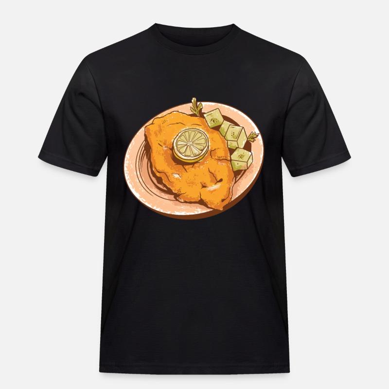 Wiener Schnitzel - Männer Workwear T-Shirt - Schwarz