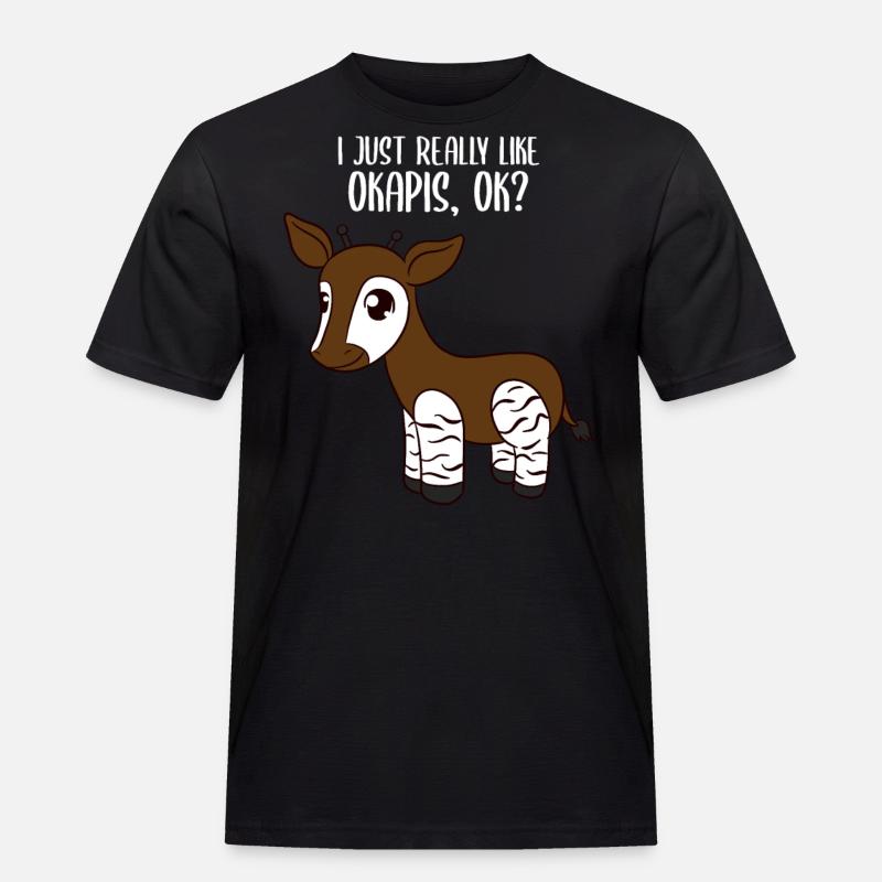 Okapi - Männer Workwear T-Shirt - Schwarz