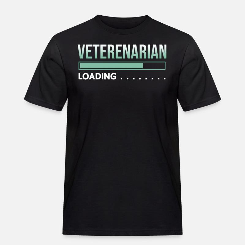 Tierarzt laoding - Männer Workwear T-Shirt - Schwarz