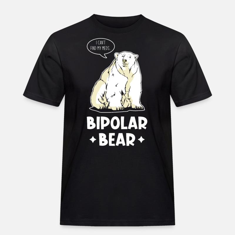 Bipolar Bär - Männer Workwear T-Shirt - Schwarz