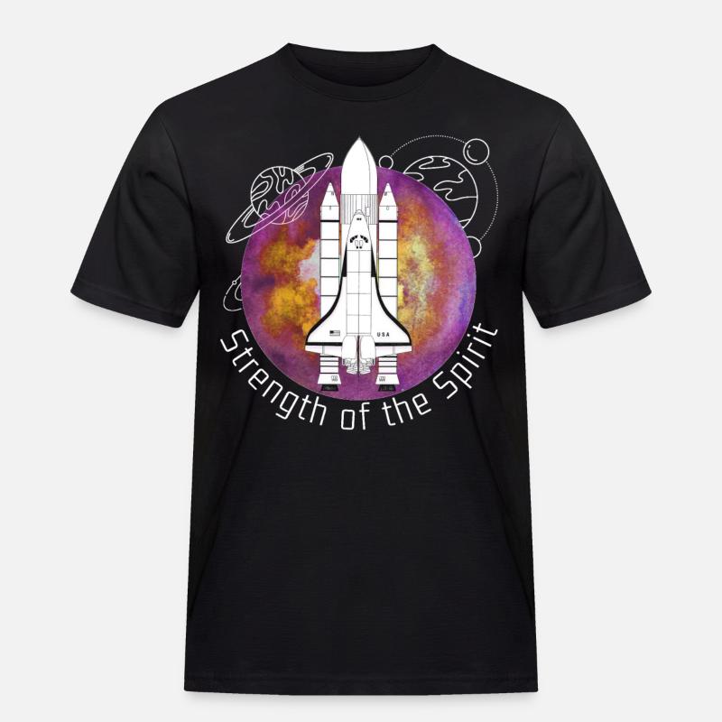 Raumfahrt, Spaceshuttle, Planeten - Männer Workwear T-Shirt - Schwarz